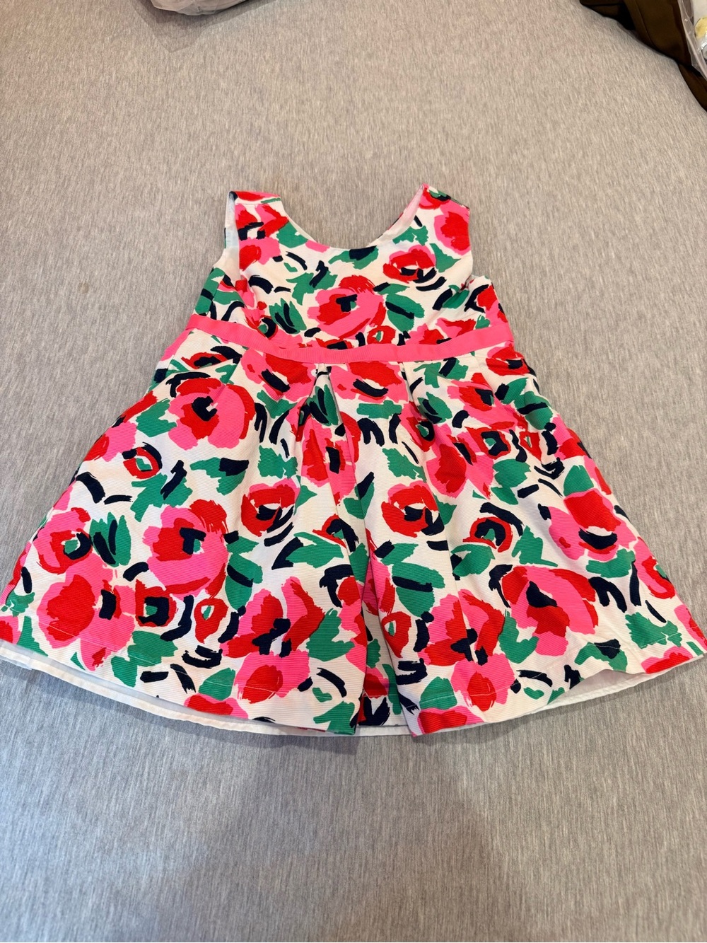 The Children's Place Pink Red Green Floral Sleeveless Dress